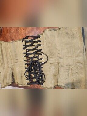 Olive Green Corset Waist Cincher with Black Lacing